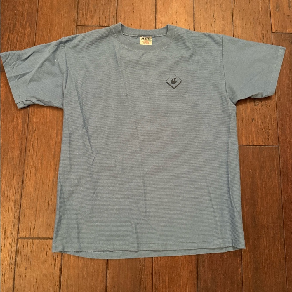 VTG Oneita Super Heavyweight Size L Blue T Shirt Made In USA. Like new